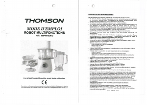 Mode d’emploi Thomson THFP06092 Robot de cuisine