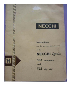 Manual Necchi 522 Sewing Machine