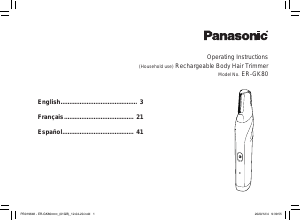 Mode d’emploi Panasonic ER-GK80S Tondeuse bikini