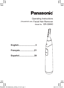 Manual de uso Panasonic ER-GM40K Cortadora de cejas