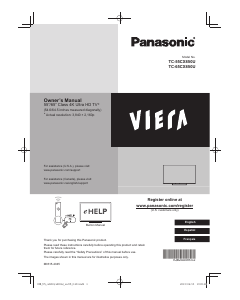 Manual de uso Panasonic TC-65CX850 Viera Televisor de LED
