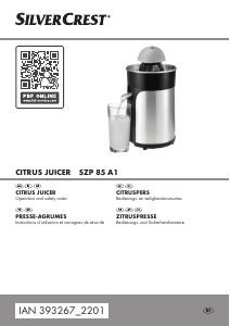 Bruksanvisning SilverCrest IAN 393267 Citruspress