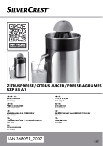 Bruksanvisning SilverCrest IAN 368091 Citruspress