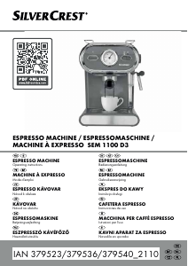 Priročnik SilverCrest IAN 379540 Espresso kavni aparat