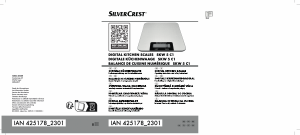 Bedienungsanleitung SilverCrest IAN 425178 Küchenwaage