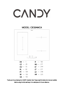 Priručnik Candy CIES64MCA Ploča za kuhanje