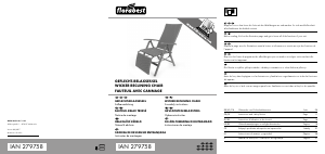 Bruksanvisning Florabest IAN 279758 Trädgårdsstol