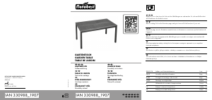 Bedienungsanleitung Florabest IAN 330988 Gartentisch