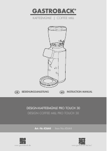 Bruksanvisning Gastroback 42644 Pro Touch 30 Kaffekvarn