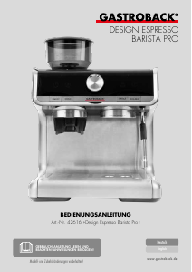 Bruksanvisning Gastroback 42616 Barista Pro Espressomaskin