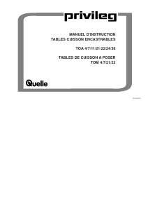 Mode d’emploi Privileg TOM22 Table de cuisson