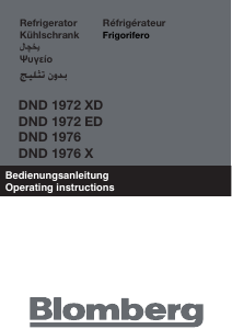 Bedienungsanleitung Blomberg DND 1972 XD Kühl-gefrierkombination
