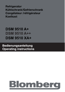 Bedienungsanleitung Blomberg DSM 9510 XA+ Kühl-gefrierkombination