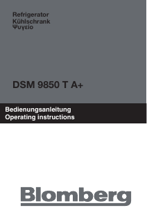Εγχειρίδιο Blomberg DSM 9850 T A+ Ψυγειοκαταψύκτης