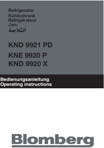 Handleiding Blomberg KND 9920 X Koel-vries combinatie