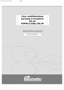 Mode d’emploi Baumatic POPM1132BL Four