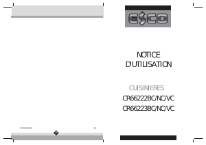 Mode d’emploi Esco CR66223NC Cuisinière