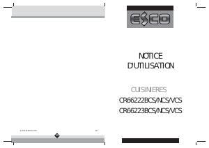 Mode d’emploi Esco CR66222VCS Cuisinière