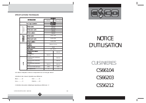 Mode d’emploi Esco CS66203BCS Cuisinière