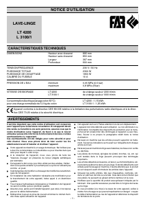Mode d’emploi FAR LT4200 Lave-linge