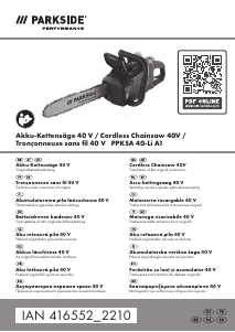 Brugsanvisning Parkside IAN 416552 Kædesav