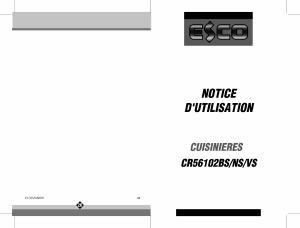 Mode d’emploi Esco CR56102BS Cuisinière