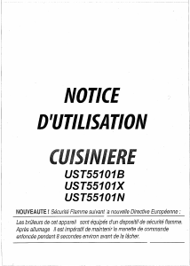 Mode d’emploi Esco UST55101B Cuisinière