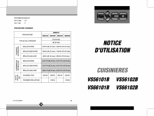 Mode d’emploi Esco VS66101B Cuisinière