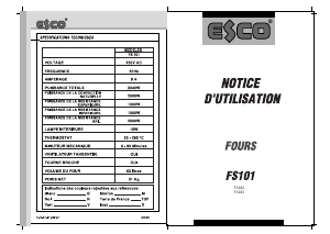 Mode d’emploi Esco FS101B Four