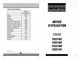 Mode d’emploi Esco FS221MC Four