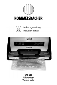 Manual Rommelsbacher VAC 585 Vacuum Sealer