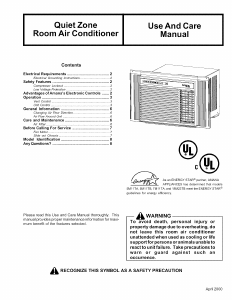 Handleiding Amana 5M11TB Airconditioner