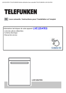 Mode d’emploi Telefunken LVE12S47ES Lave-vaisselle