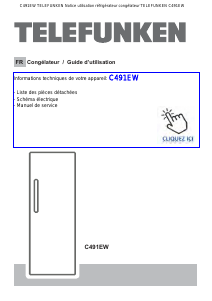 Mode d’emploi Telefunken C491EW Congélateur