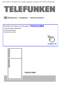 Mode d’emploi Telefunken TKR2D210BIE Réfrigérateur combiné