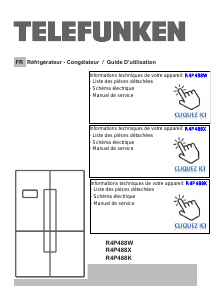 Mode d’emploi Telefunken R4P488K Réfrigérateur combiné