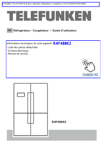 Mode d’emploi Telefunken R4P488K2 Réfrigérateur combiné