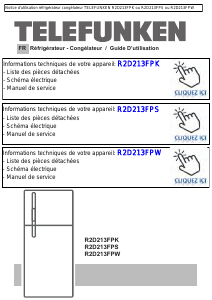 Mode d’emploi Telefunken R2D213FPK Réfrigérateur combiné