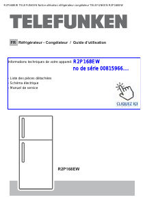 Mode d’emploi Telefunken R2P168EW Réfrigérateur combiné