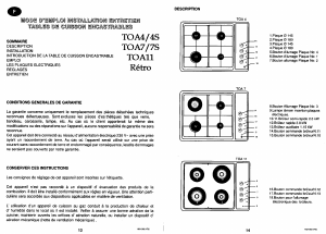 Mode d’emploi Teba TOA7F28 Table de cuisson
