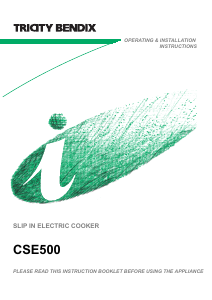 Manual Tricity Bendix CSE500X Range