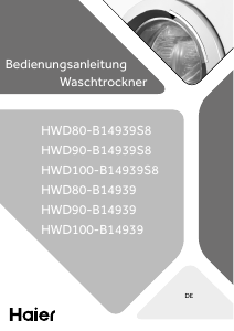 Bedienungsanleitung Haier HWD80-B14939 Waschtrockner
