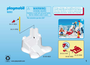 Handleiding Playmobil set 9283 Winter Fun Sneeuwballengevecht