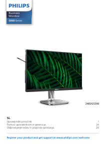 Priročnik Philips 24B2G5200 LED-zaslon