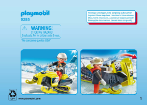 Manual Playmobil set 9285 Winter Fun Snowmobile