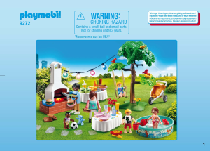 Handleiding Playmobil set 9272 Modern House Familiefeest met barbecue