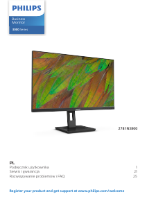 Instrukcja Philips 27B1N3800 Monitor LED