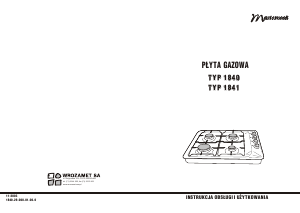 Instrukcja Mastercook 1840 Płyta do zabudowy