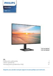 Instrukcja Philips 27E1N1800A Monitor LED