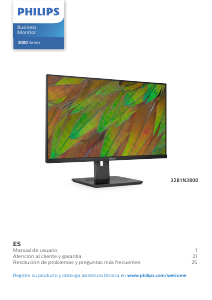 Manual de uso Philips 32B1N3800 Monitor de LED